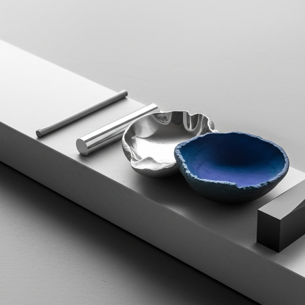 different types of aluminum finishes side by side highlighting their unique appearances