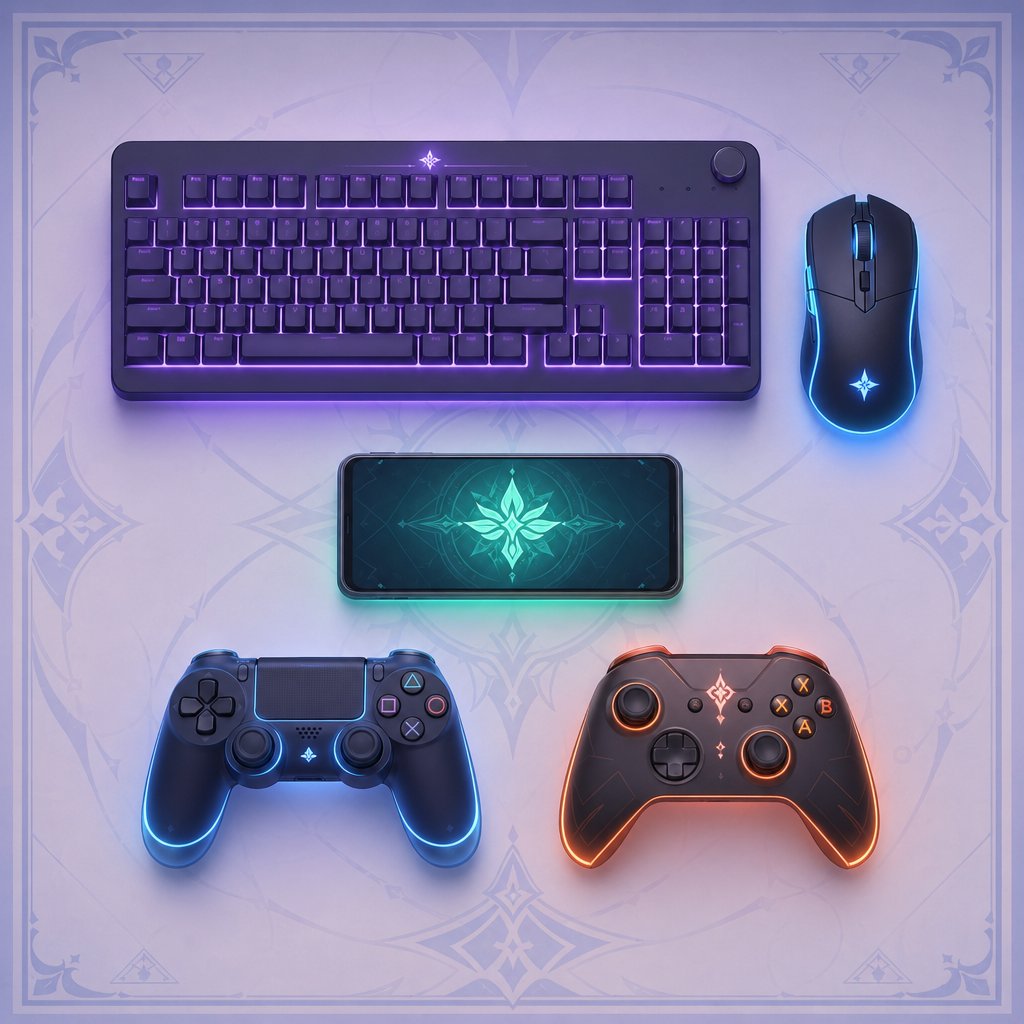elemental sight controls vary across pc mobile playstation and xbox platforms in genshin impact
