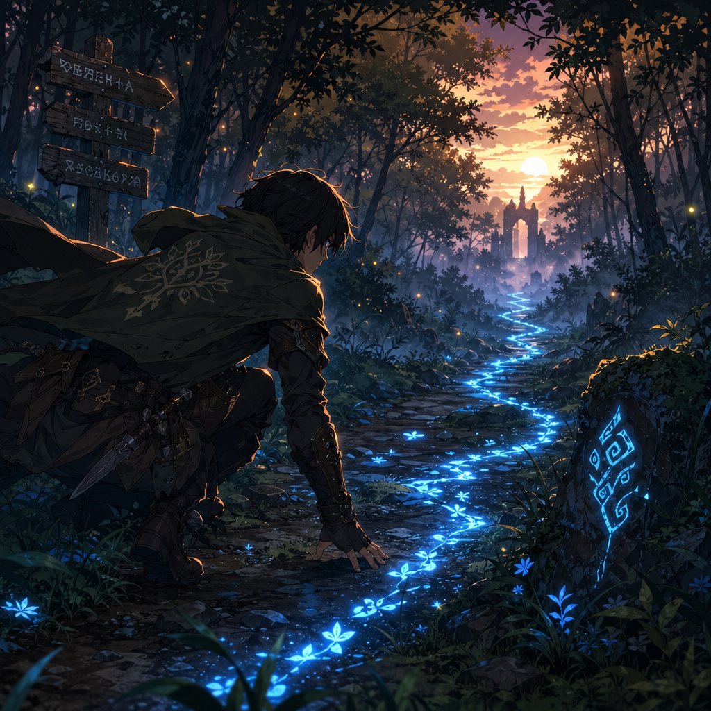 following glowing elemental trails during a bounty hunt using elemental sight in genshin impact