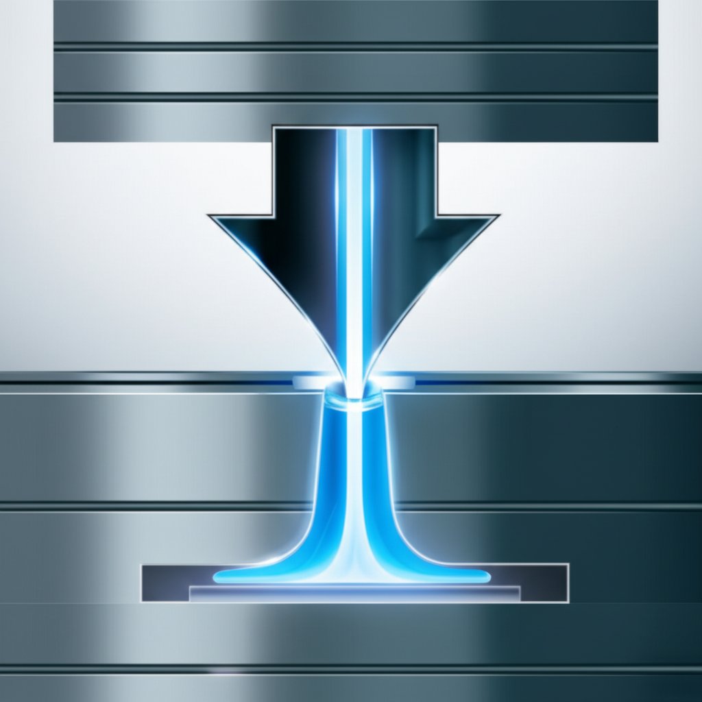 a diagram of the squeeze casting process highlighting the sustained pressure application