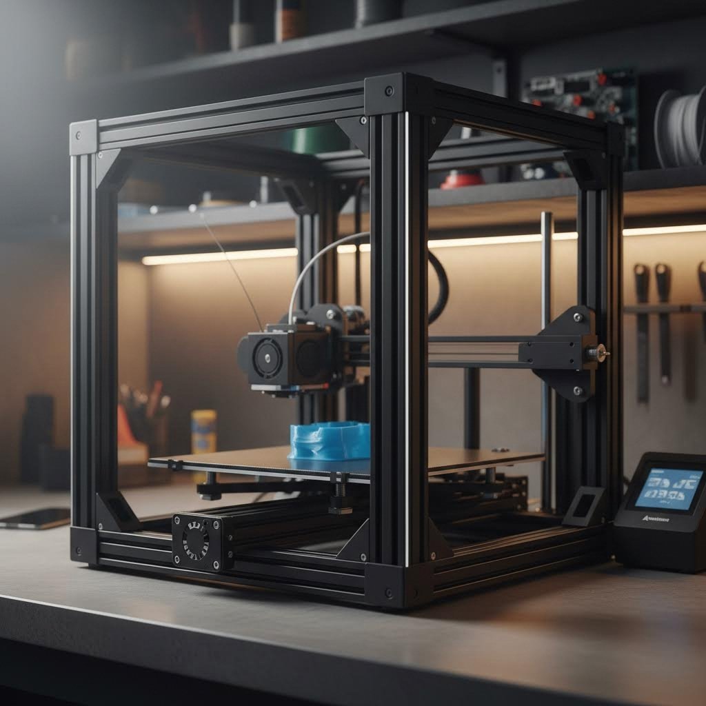 3d printer frame constructed with 2020 aluminum extrusion profiles