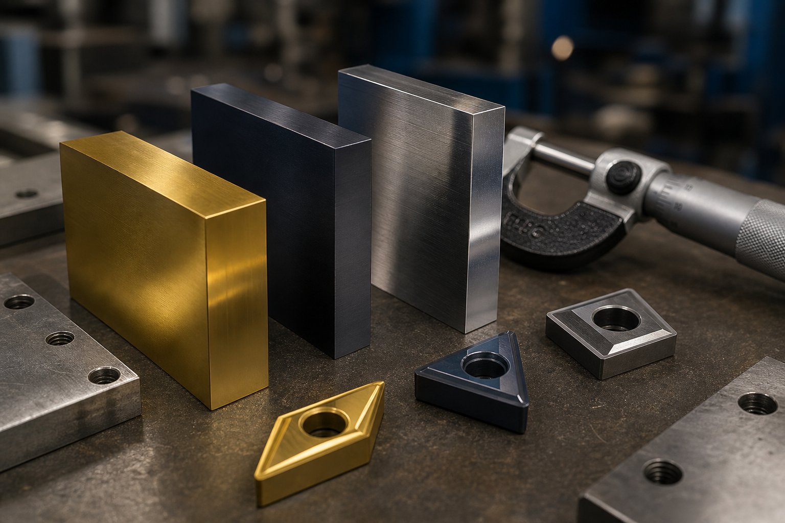 tool steel blocks with various surface coatings including tin and ticn used to extend stamping die life and wear resistance
