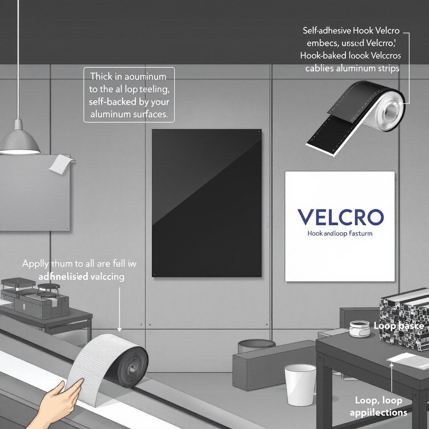 diverse applications of velcro on aluminum surfaces