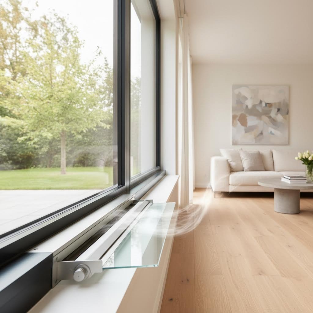 adjustable window ventilator installed in modern home for optimal airflow control