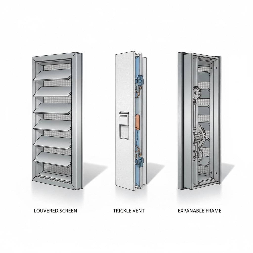 three main types of adjustable window ventilators for different applications