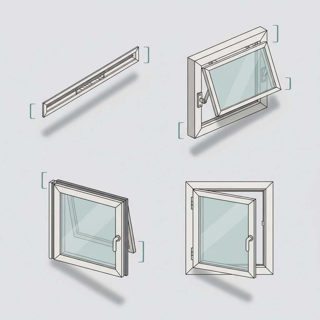 common window vent types including trickle hopper awning and casement styles