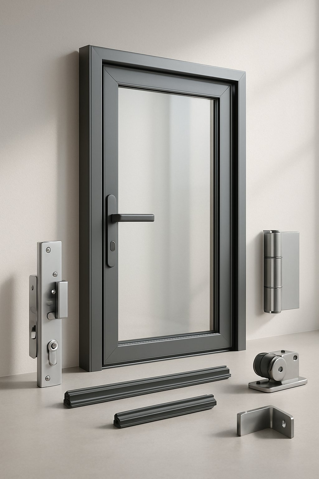aluminium door hardware components used in modern door systems
