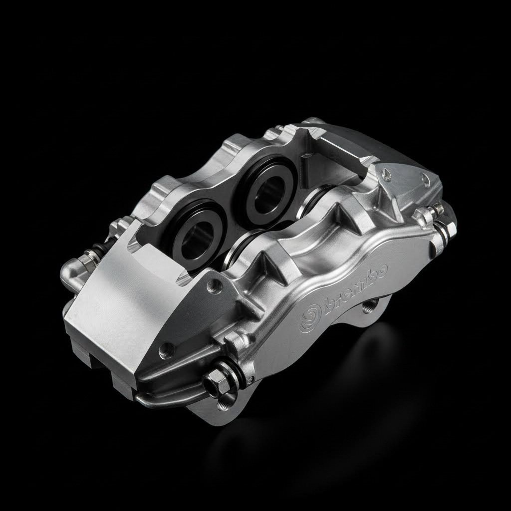 multi piston forged caliper design optimized for maximum clamping force distribution