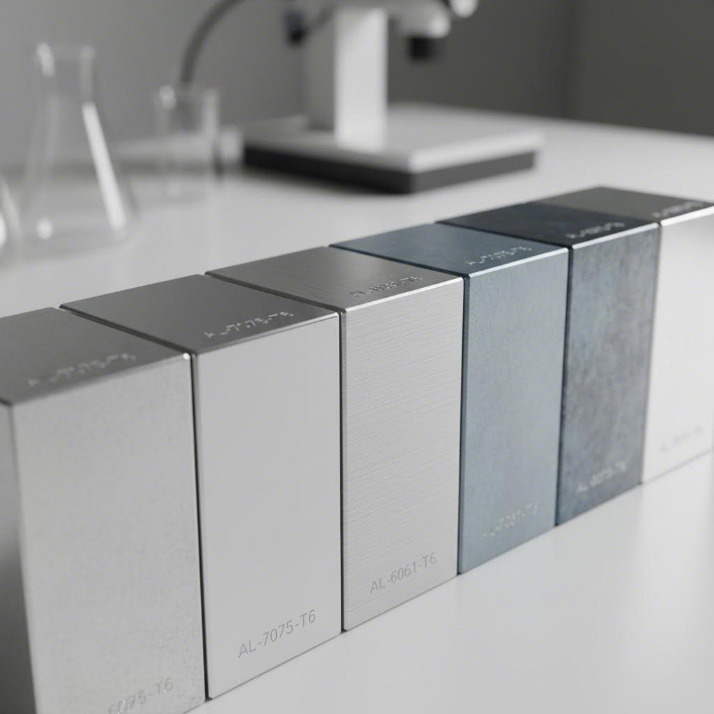 aluminum alloy samples demonstrating the visual and textural differences between common extrusion grades