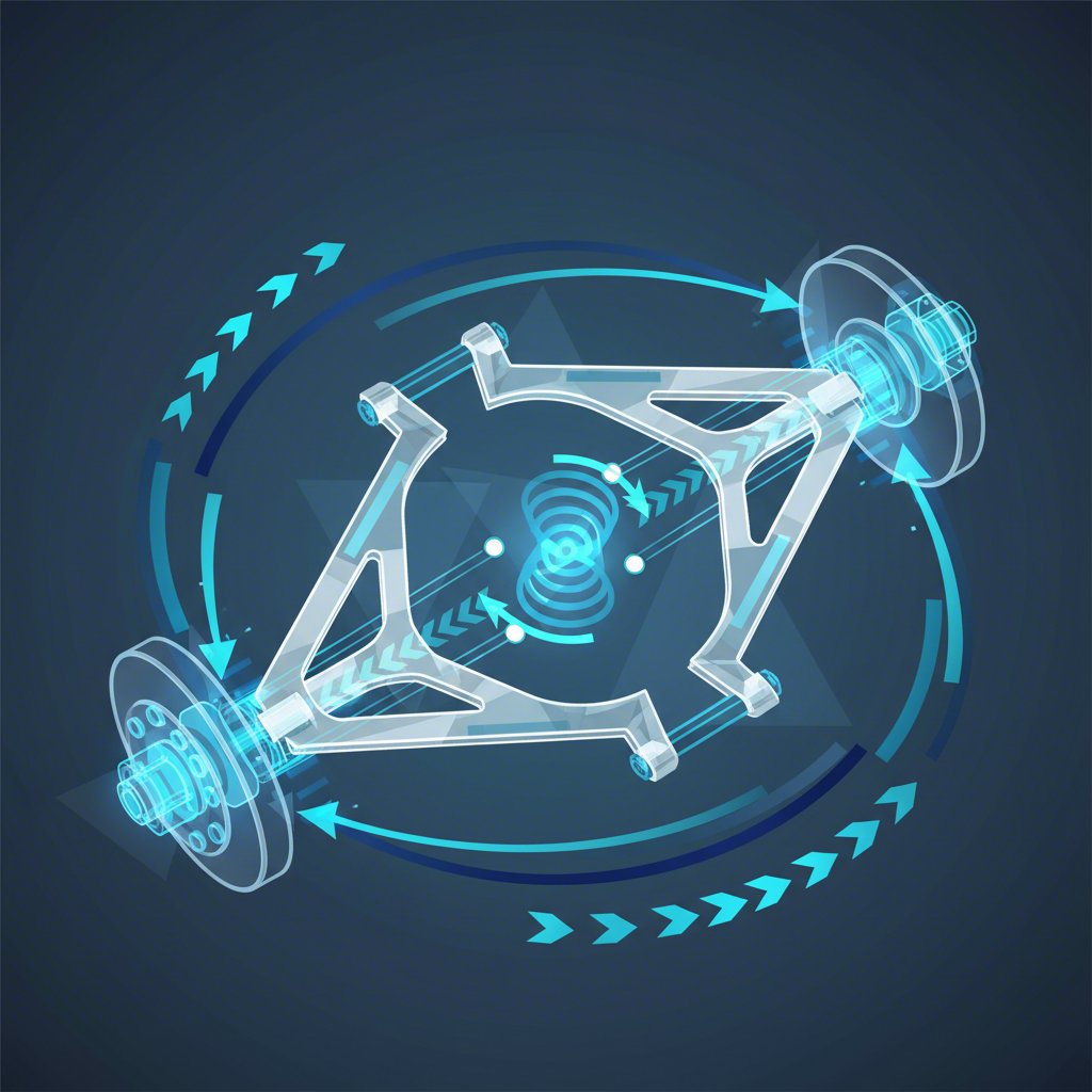diagram illustrating the forces on a vehicles control arm and suspension