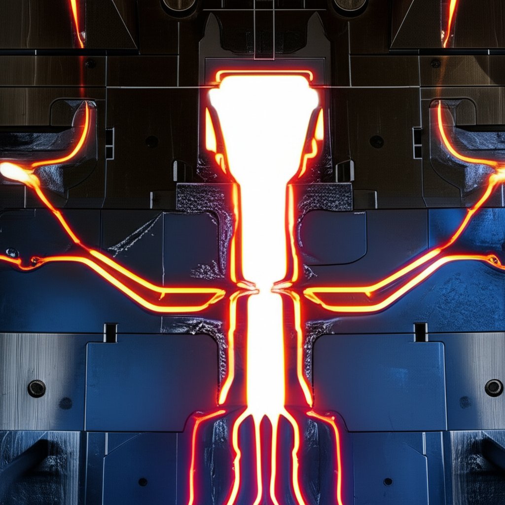 diagram illustrating how low temperature and poor flow cause cold shuts in a die casting mold
