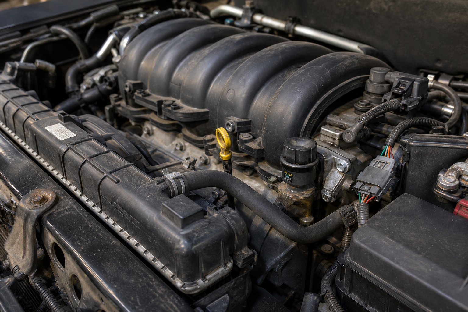 engineering plastic components integrated in an automotive engine bay demonstrating metal to plastic conversion in demanding applications