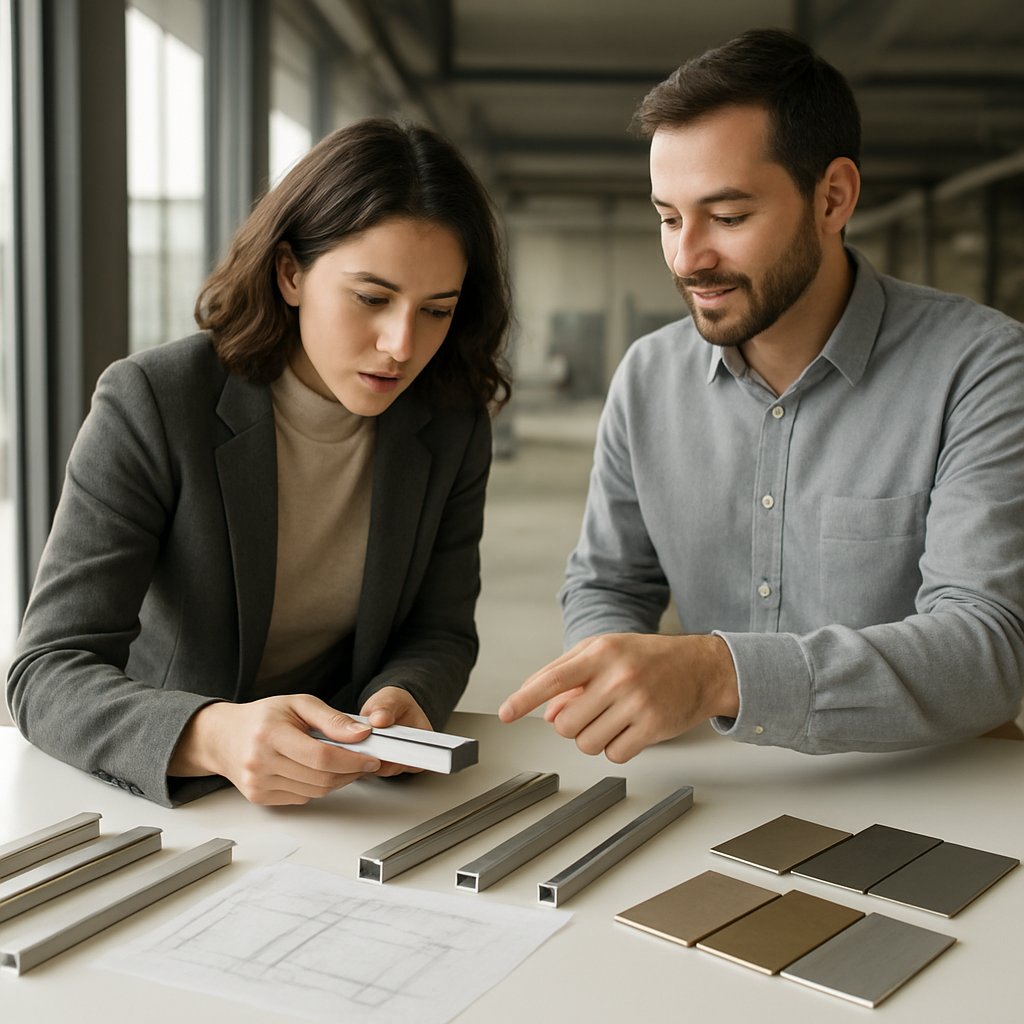 reviewing fascia profiles and finishes before ordering