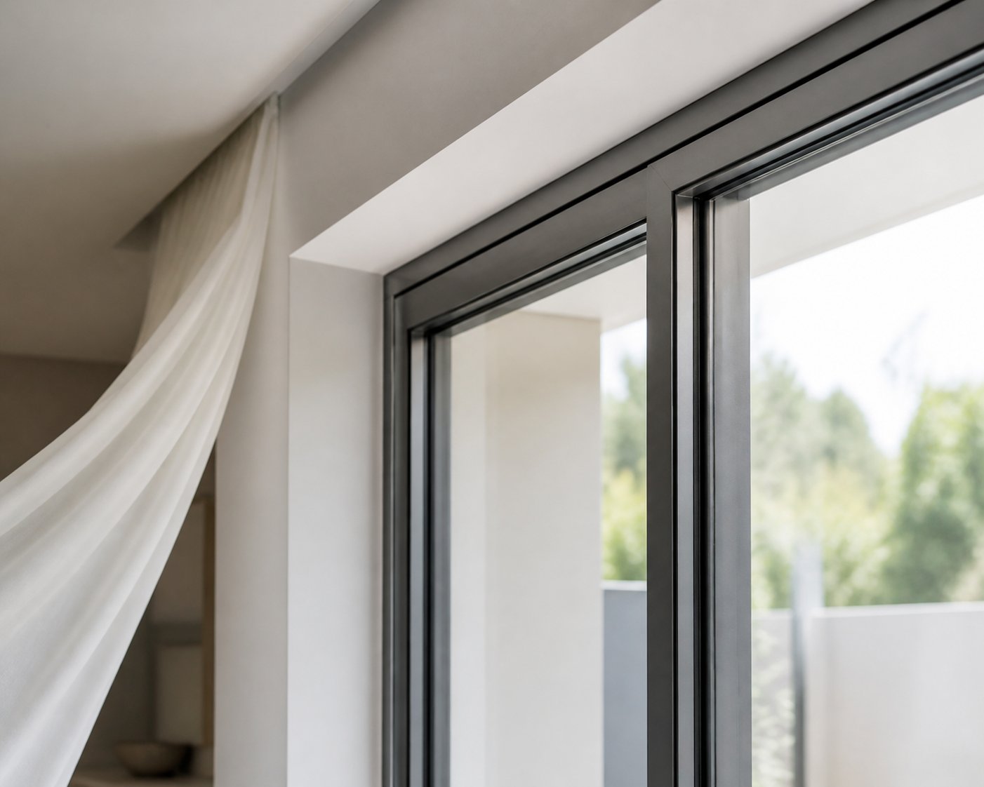 a slim aluminium window frame with no visible trickle vent %E2%80%94 illustrating how concealed ventilation integrates invisibly into modern window profiles