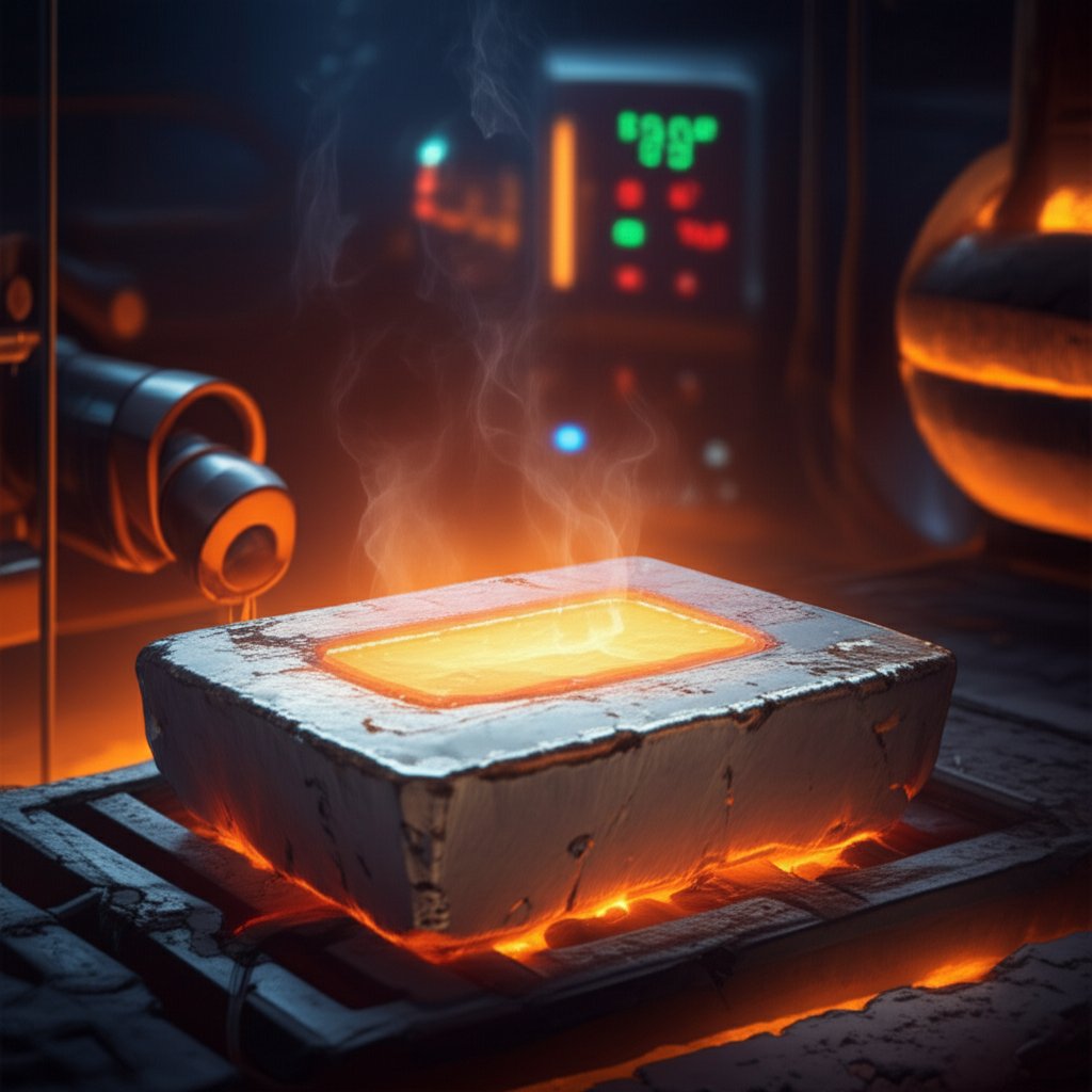 visualizing the melting point of aluminum in an industrial furnace