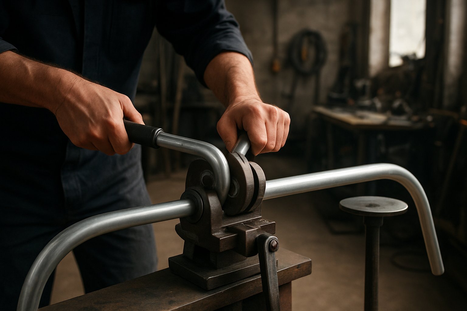 a controlled aluminum pipe bend made with steady support and proper alignment