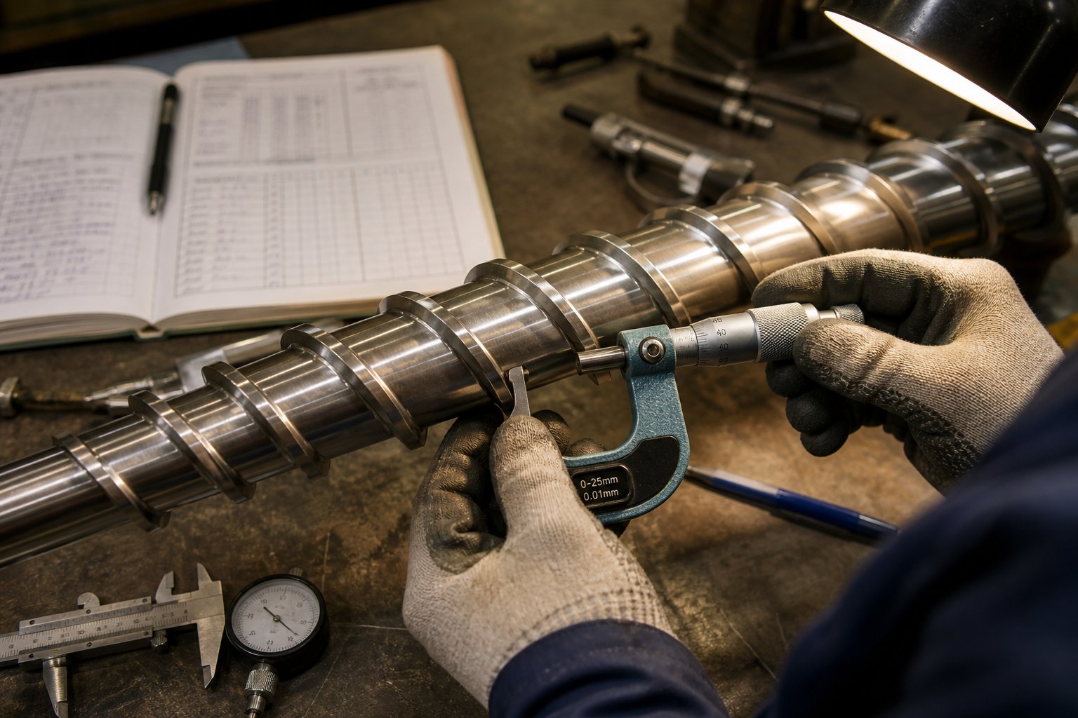 regular measurement of screw flight diameter and barrel bore is essential for detecting wear before it impacts extrusion output and product quality