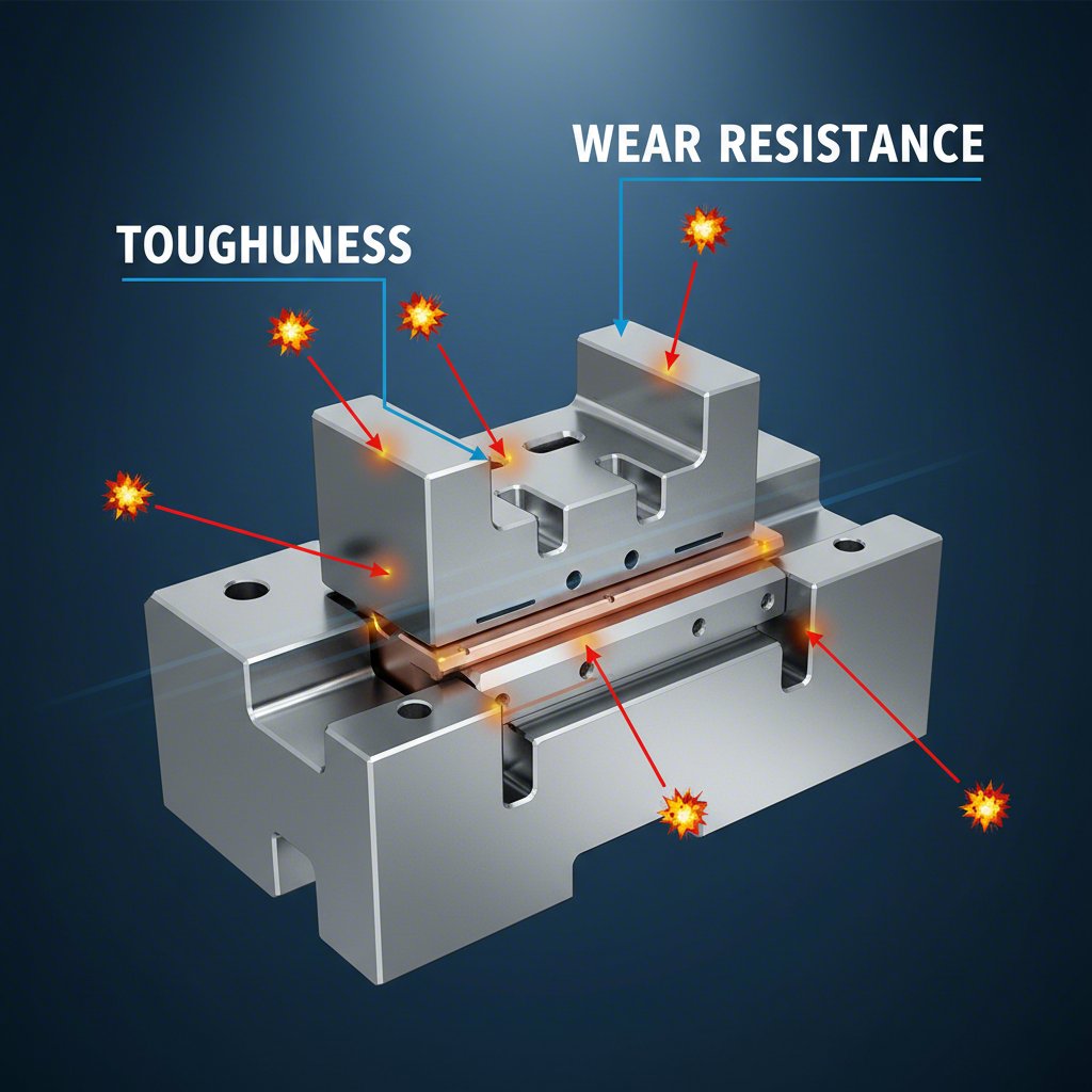 diagram illustrating stress points on a steel stamping die