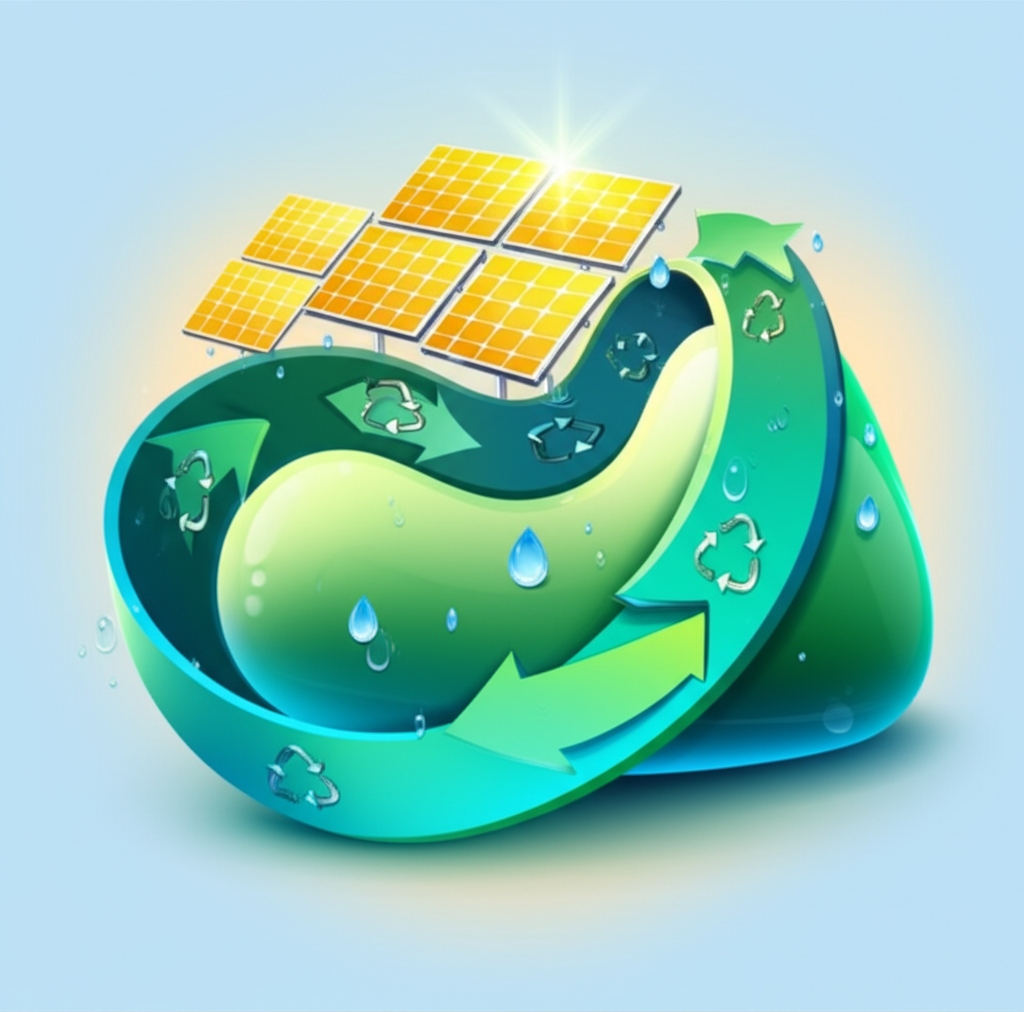 a diagram illustrating closed loop systems and energy efficiency in green automotive manufacturing