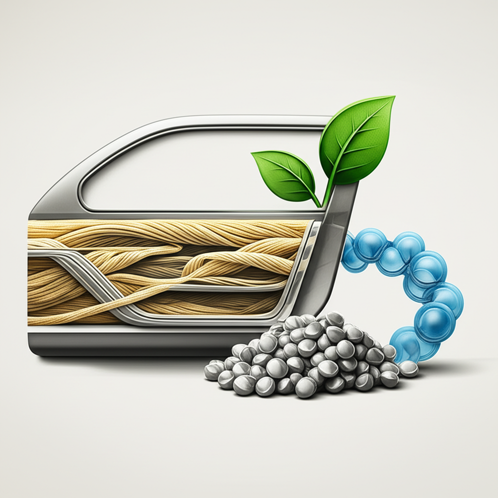 an overview of sustainable materials like natural fibers and recycled metals used in modern vehicles