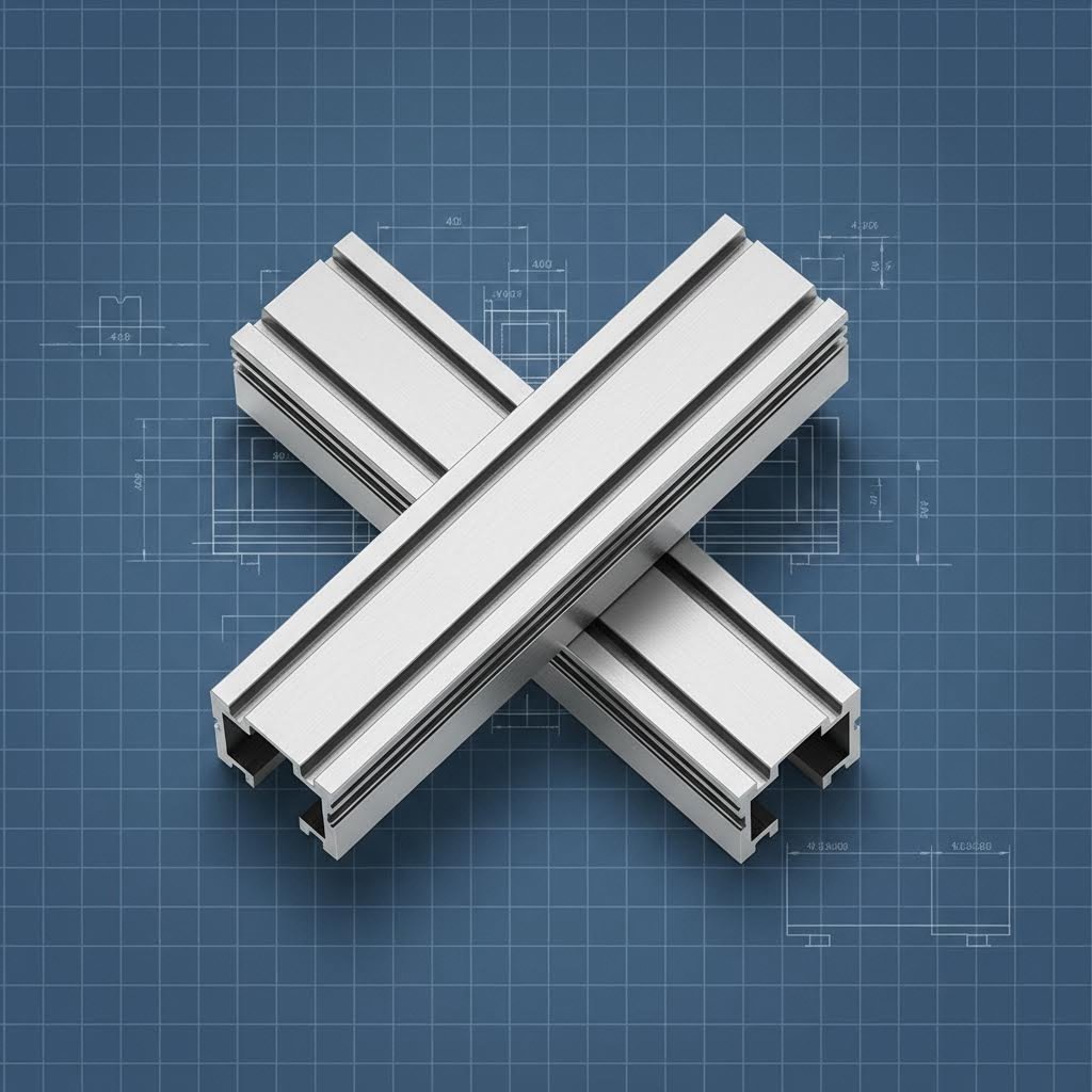 direct comparison view of 2020 square and 2040 rectangular aluminum extrusion profiles