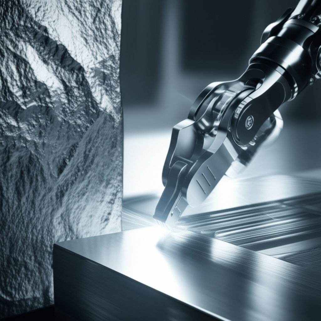 conceptual art showing the transformation of metal into a robotic part