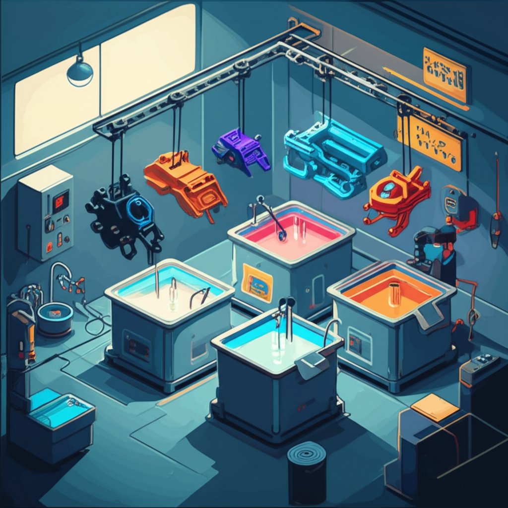 aluminum anodizing process setup with equipment and safety measures