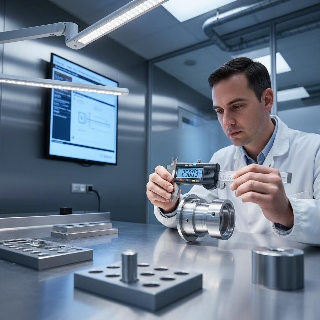 quality inspection process for verifying metal sawing accuracy and tolerances