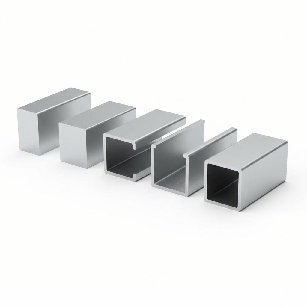 solid versus hollow aluminum profiles demonstrating wall thickness variations