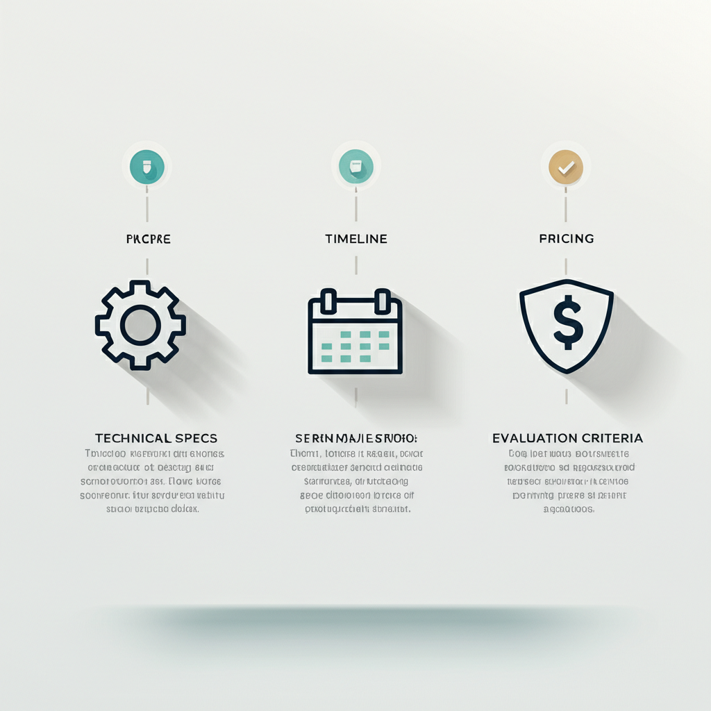 infographic illustrating the essential components of a request for quotation document