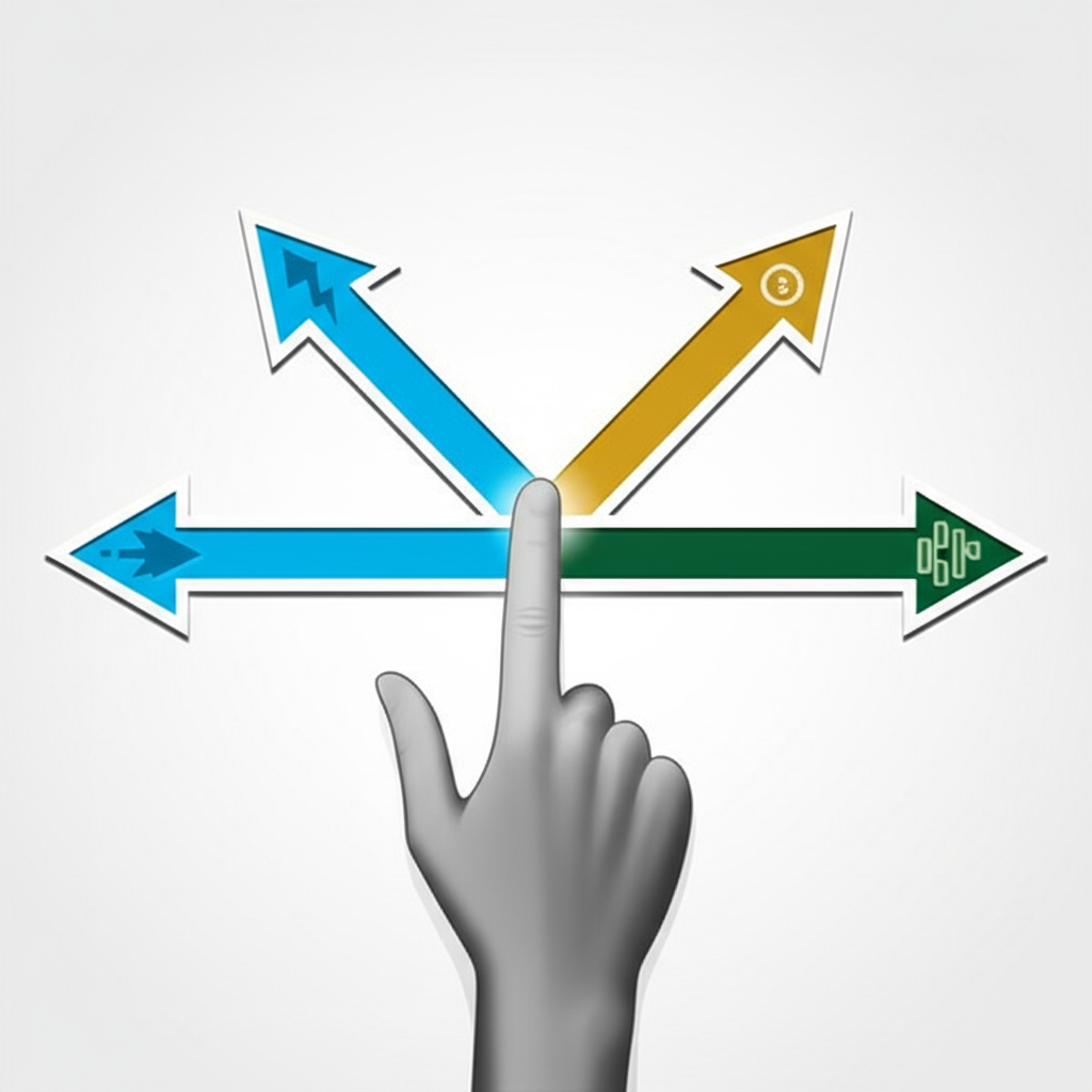 abstract representation of choosing a prototyping service based on key criteria