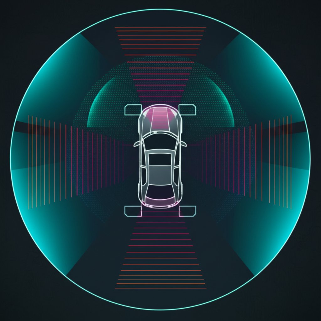 diagram illustrating the fields of view for various adas sensors on a vehicle