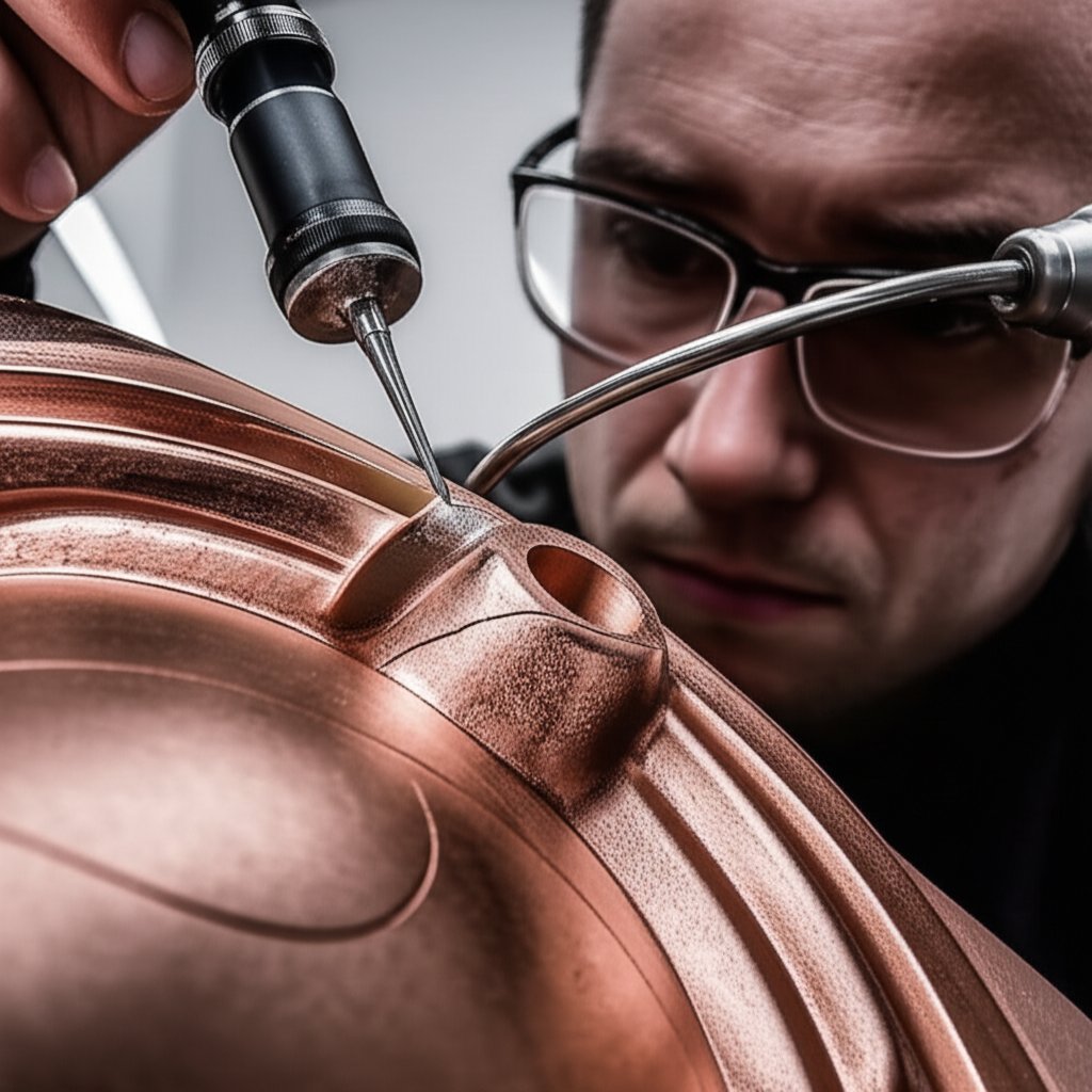 inspecting a copper casting for surface defects