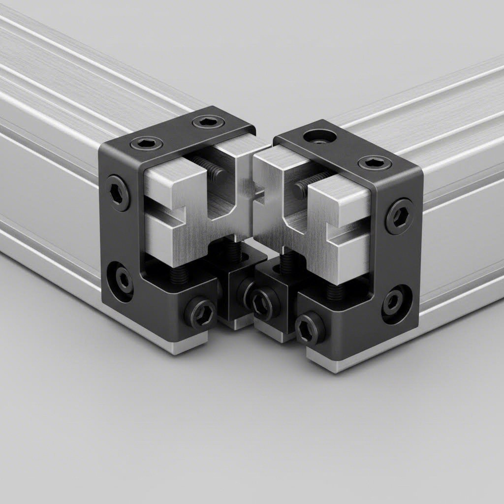 t slot aluminum extrusion corner assembly with precision connecting hardware
