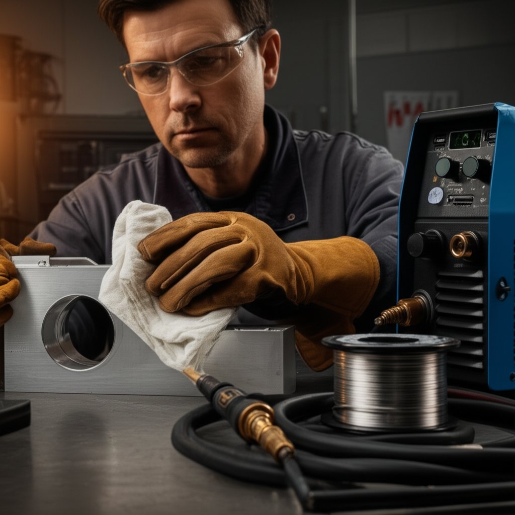 proper weld preparation and setup for 6061 aluminum in a fabrication workshop