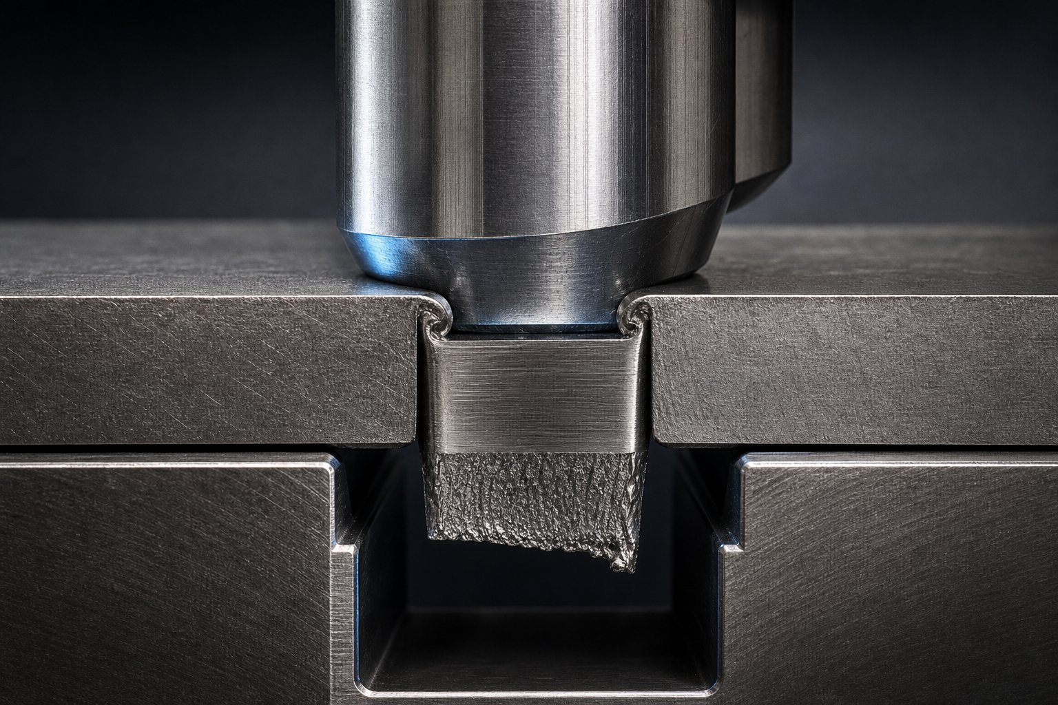 info-1-1 cross section of punch to die clearance showing the shear and fracture zones during metal cutting