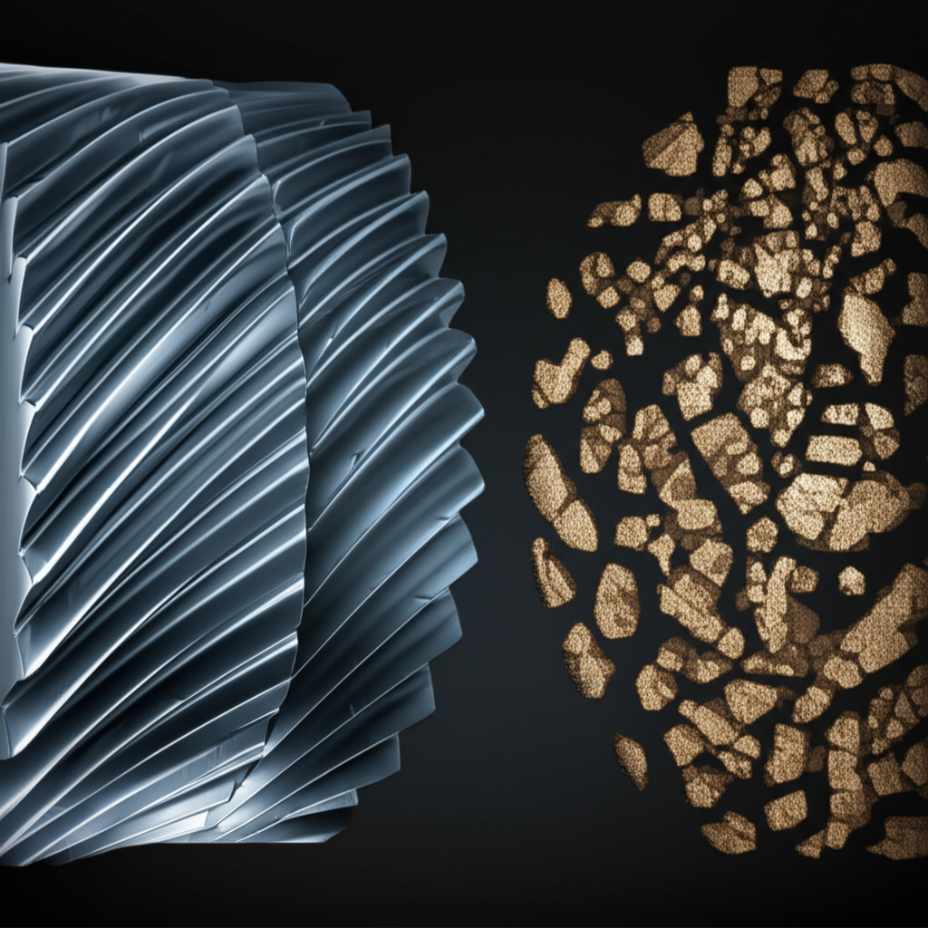 visual comparison of grain flow in forged vs cast metal components