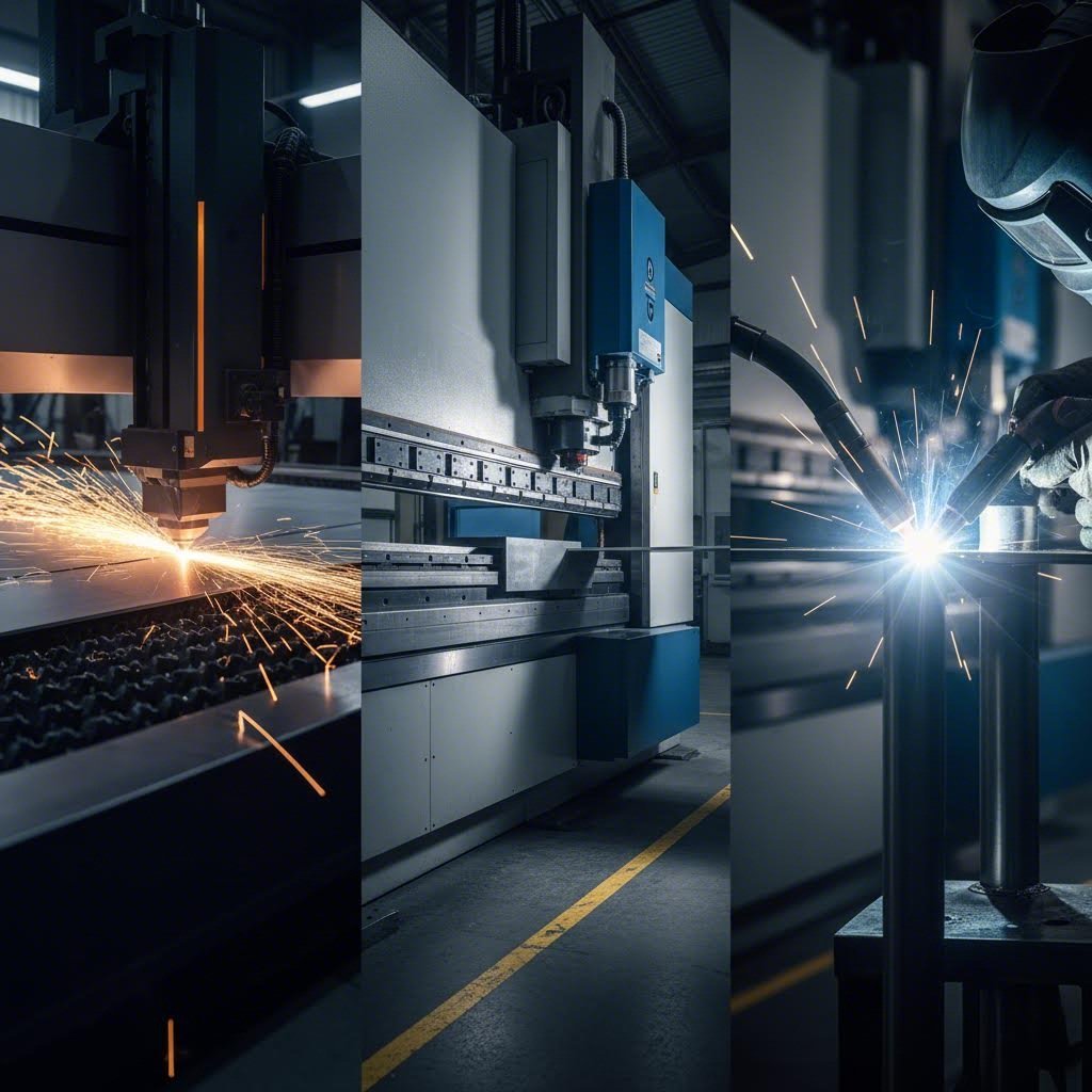 key fabrication processes laser cutting press brake bending and precision welding