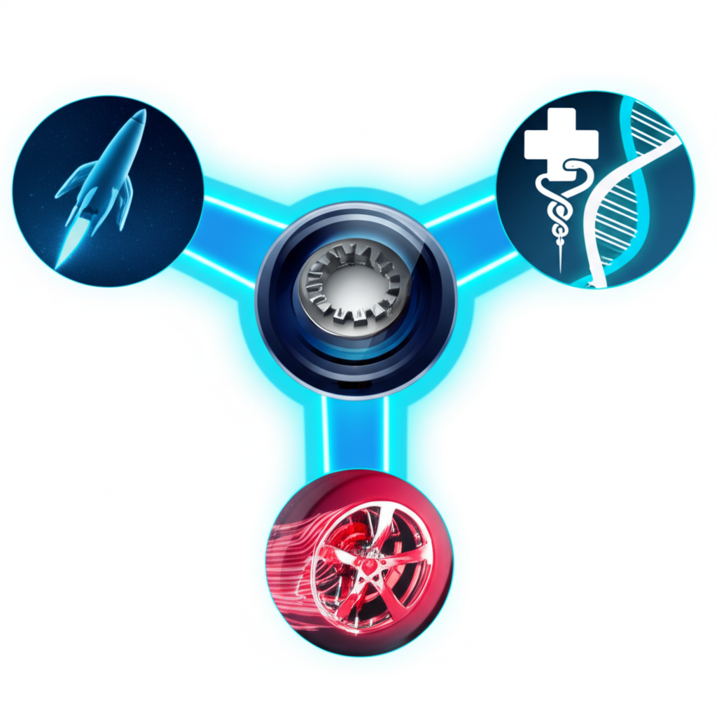 diagram showing the diverse industrial applications of machined peek parts
