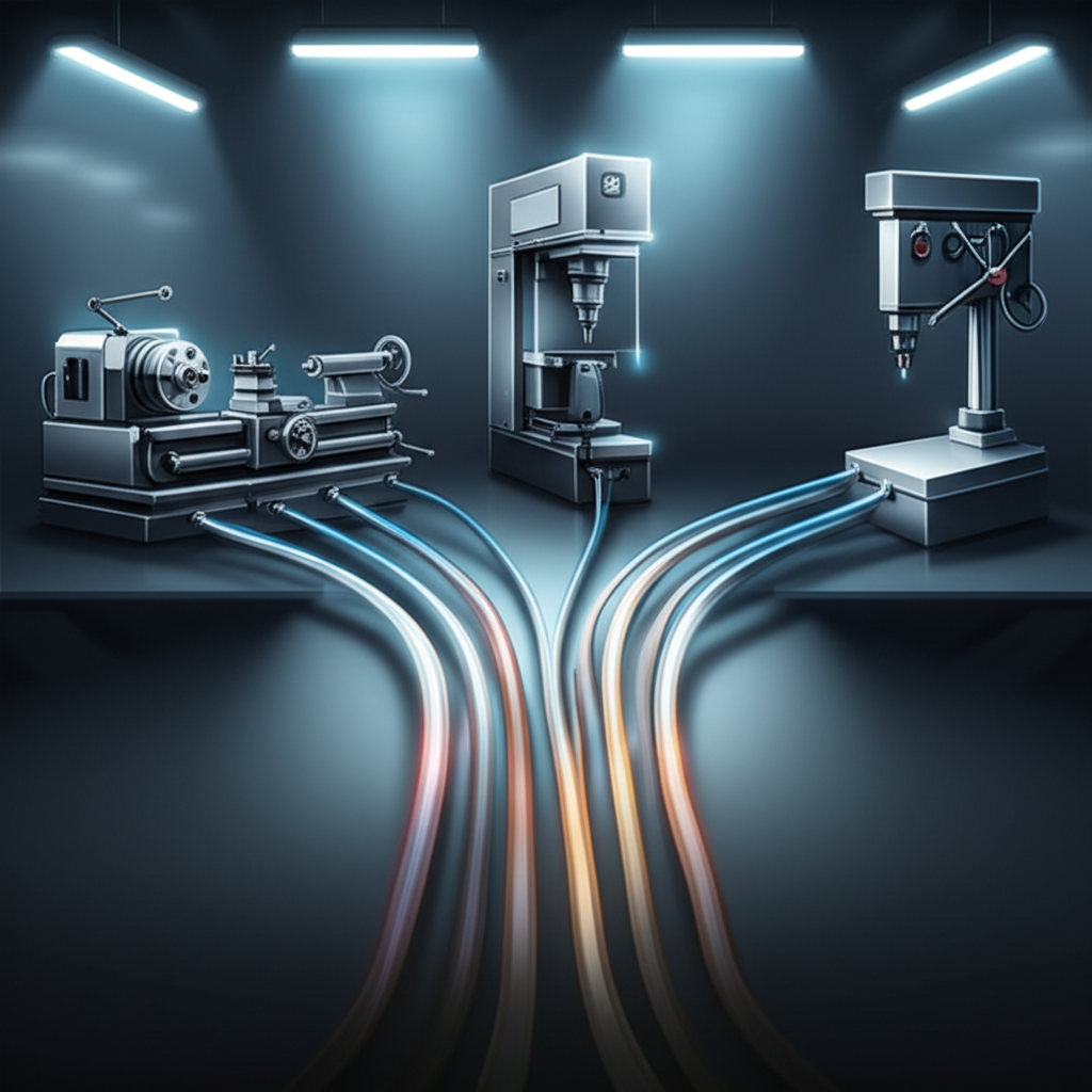 infographic illustrating how live tooling consolidates multiple machining operations