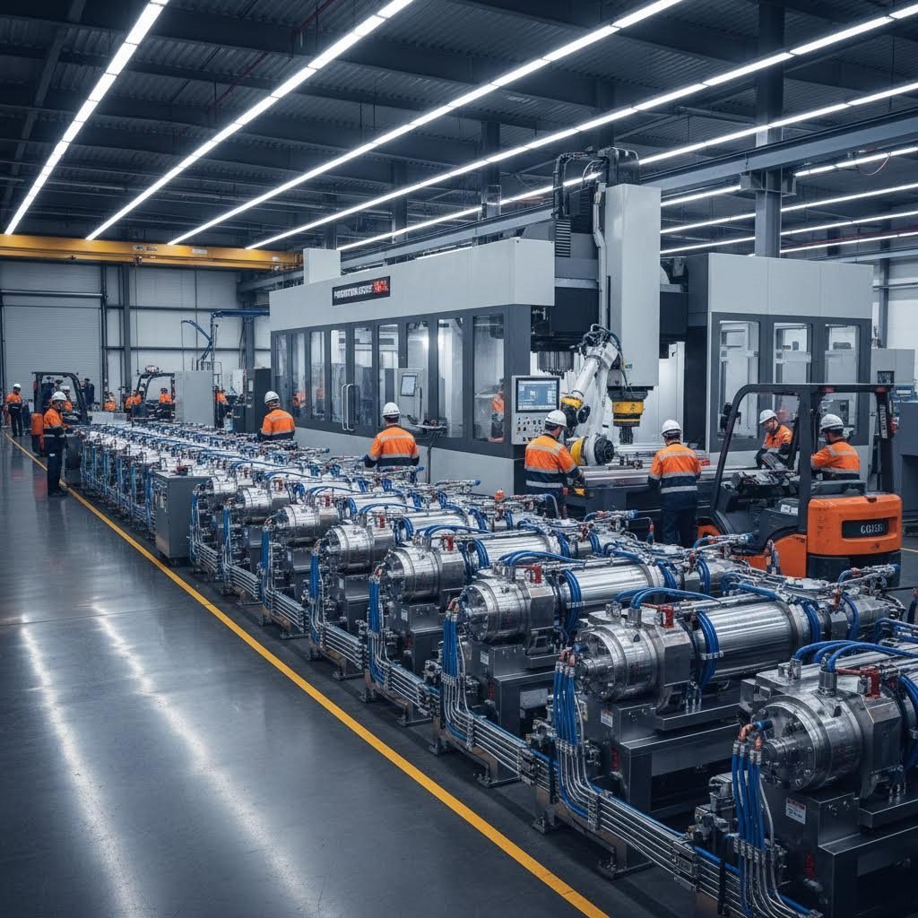 a well equipped extrusion facility with multiple press capacities