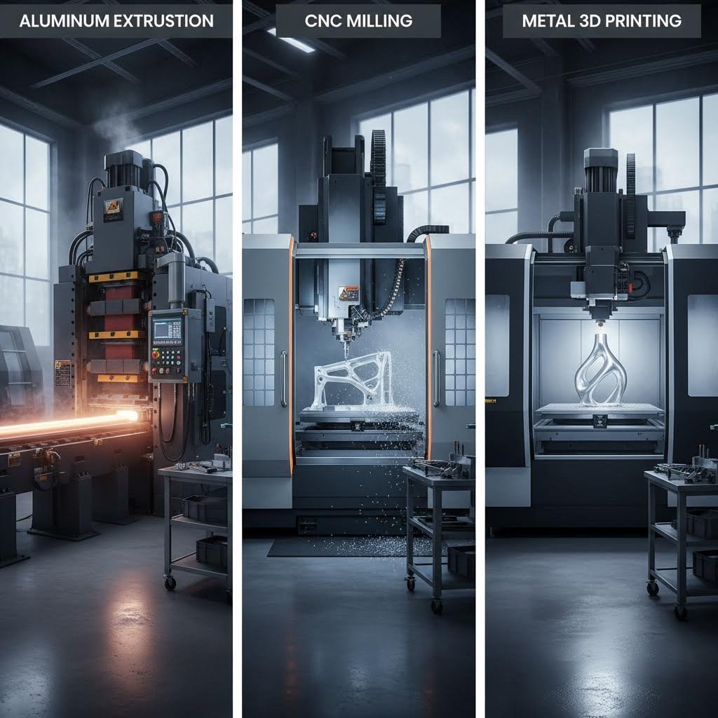 comparing extrusion cnc machining and 3d printing for aluminum prototypes
