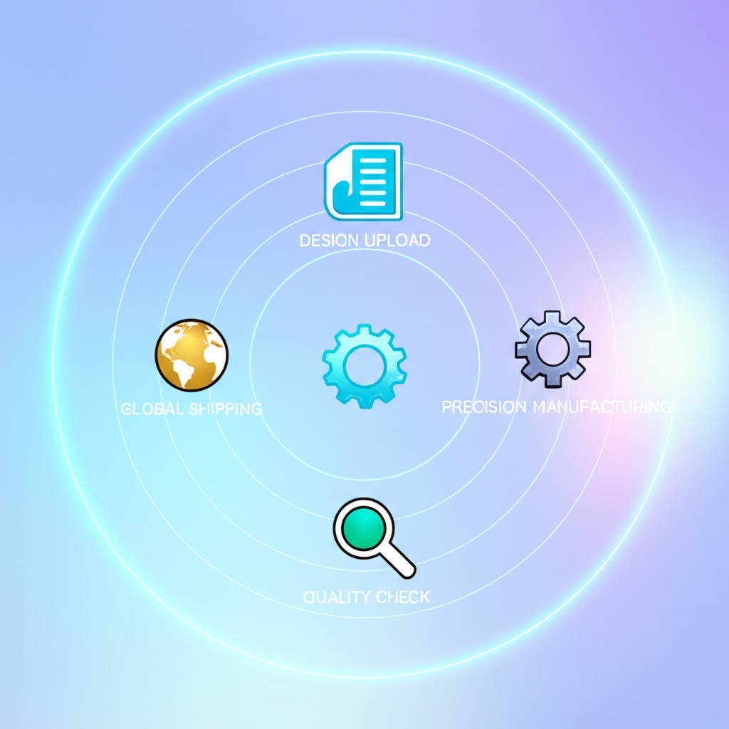a visual representation of the custom bracket manufacturing and delivery process