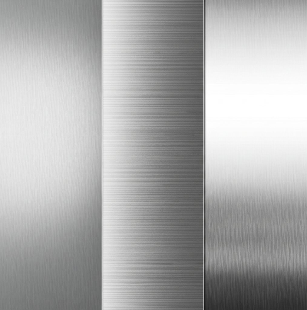 stainless steel sheets with different surface finishes matte brushed and polished