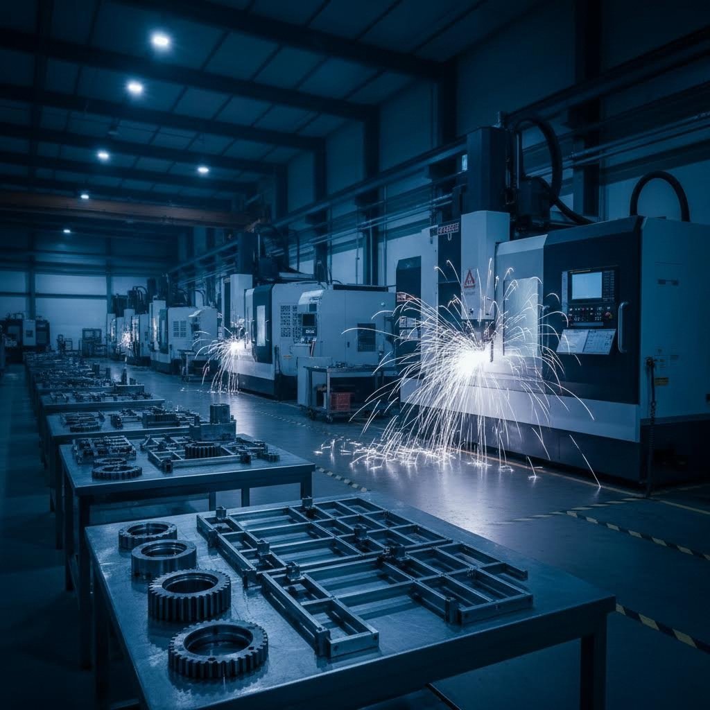 modern precision metal fabrication facility with advanced cnc and laser cutting equipment