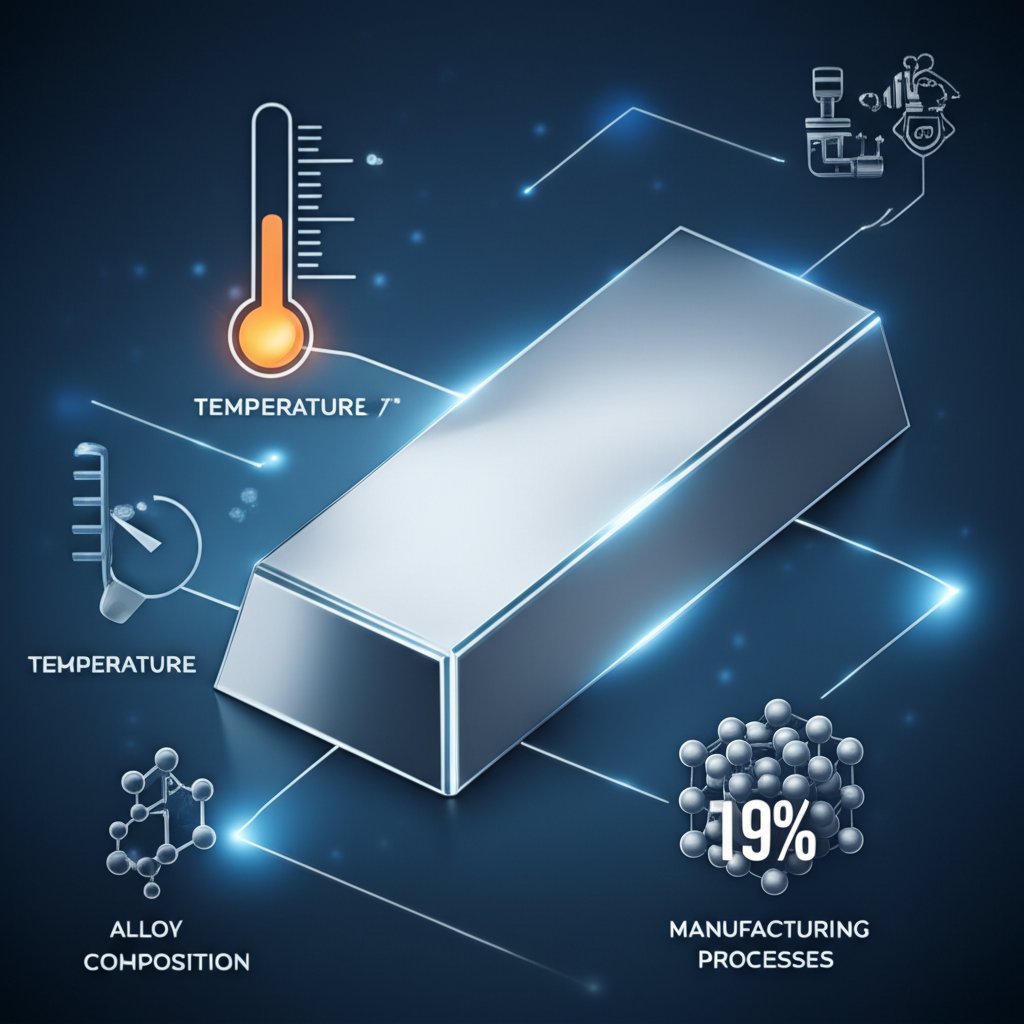 key factors affecting the mass density of aluminium depicted with clear icons