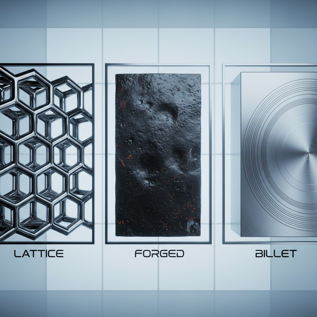 an abstract visual representation of tubular forged and billet materials used in control arms