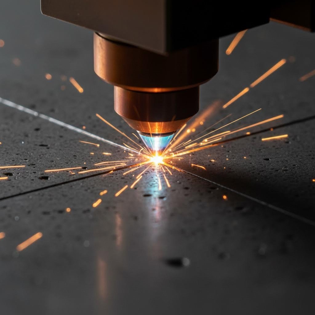 laser cutting head demonstrating precise parameter control during steel processing