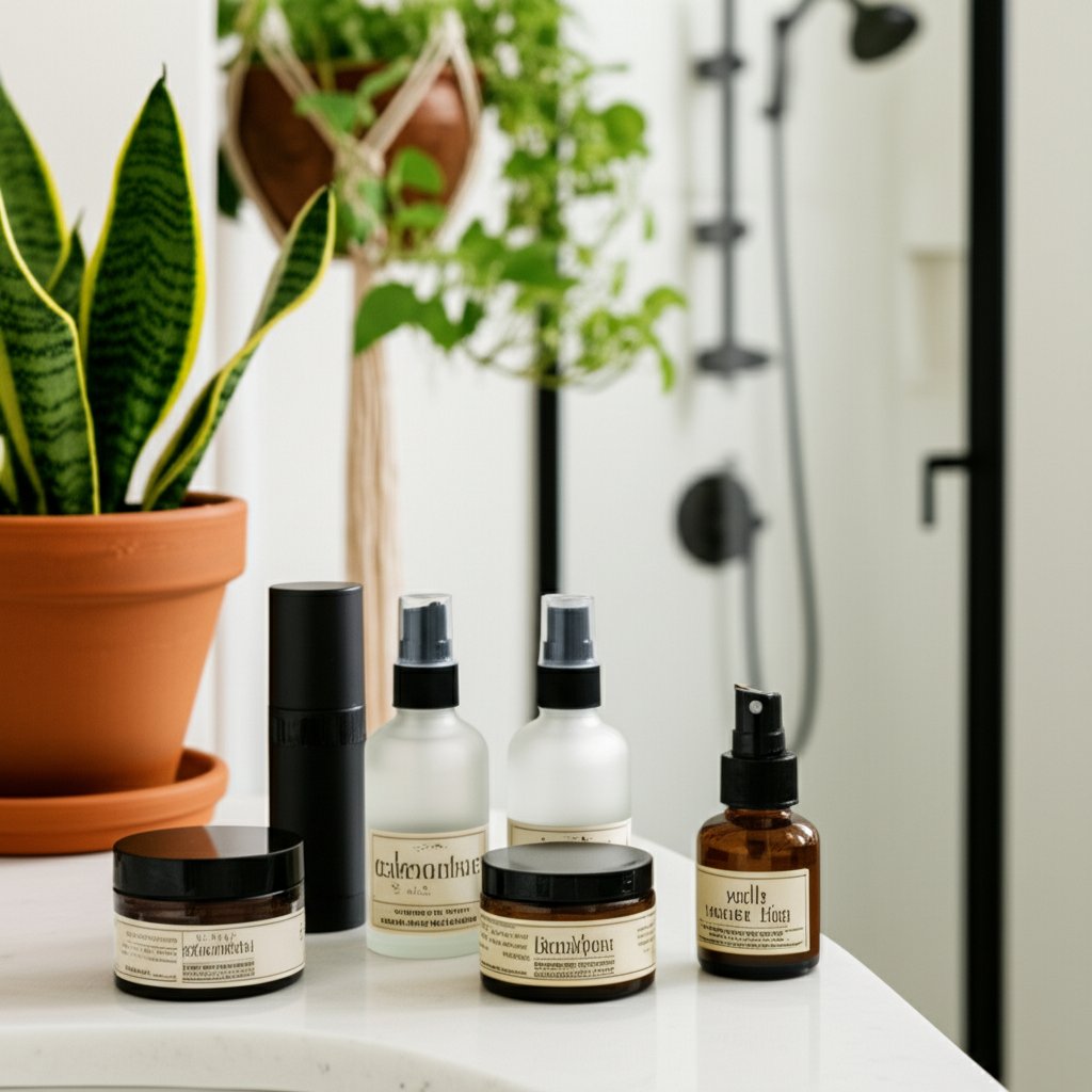 a selection of aluminum free deodorants in a fresh natural setting
