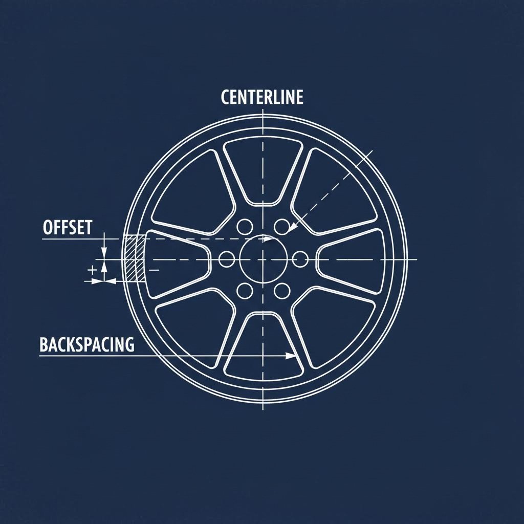 wheel offset and backspacing measurement reference diagram
